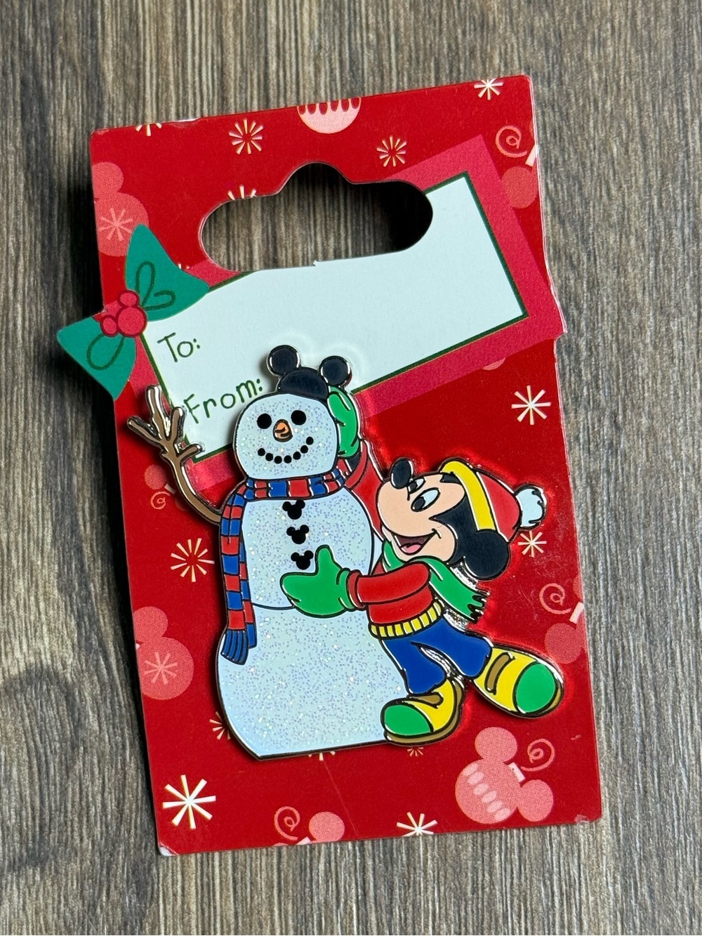Disney Multicolor Mickey Mouse Snowman Holiday Pin - 2008 Collectable
